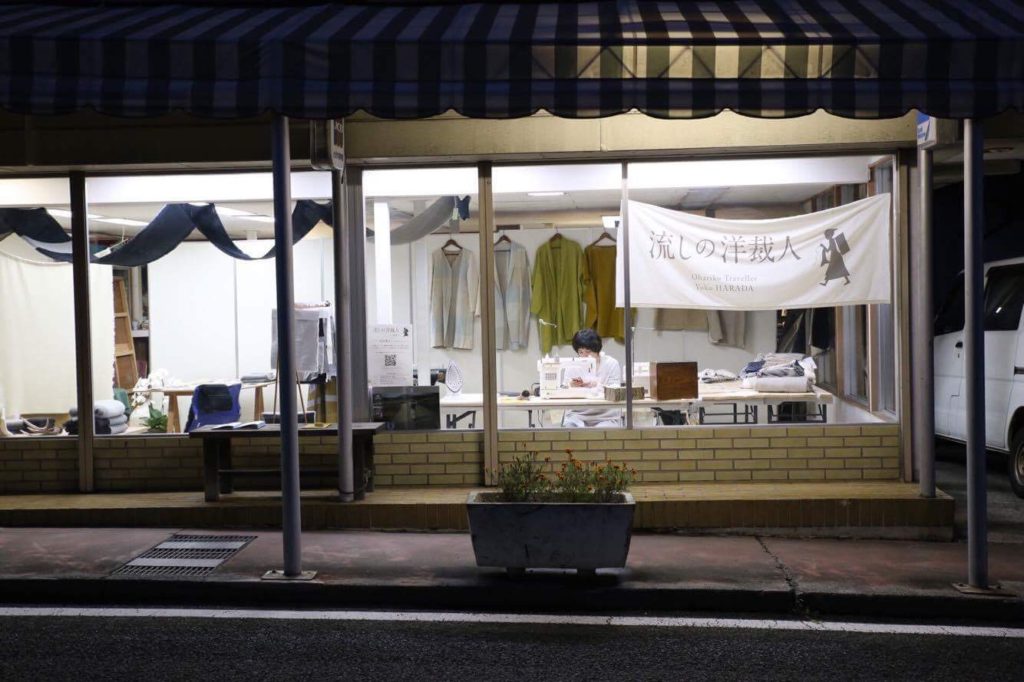 富士吉田市の「ハタオリマチフェスティバル」に参加した流しの洋裁人