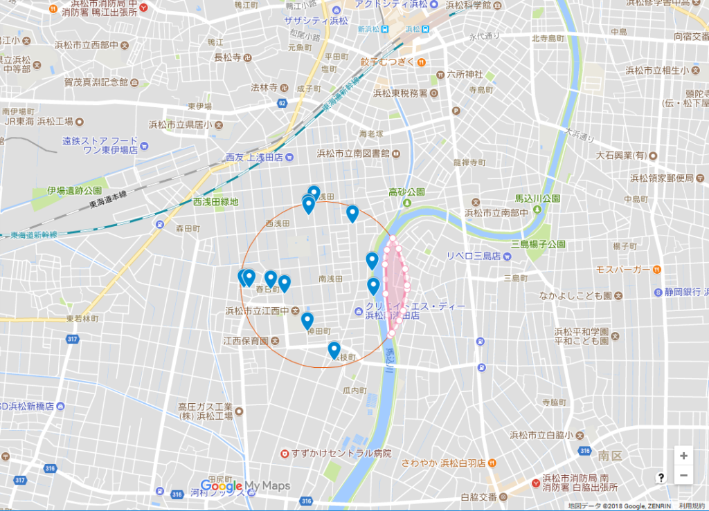 浜松市半径500m