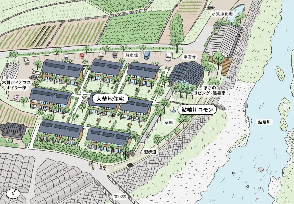 大埜地住宅と鮎喰川コモン