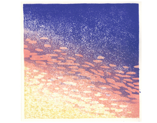うろこ雲版画